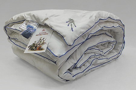 Одеяло стеганое всесезонное 200х220 см коллекция  "Лаванда Антистресс"  бамбуковое волокно с вложенным саше из натуральной лаванды, ткань  100% хлопок, ЛА-О-7-3
